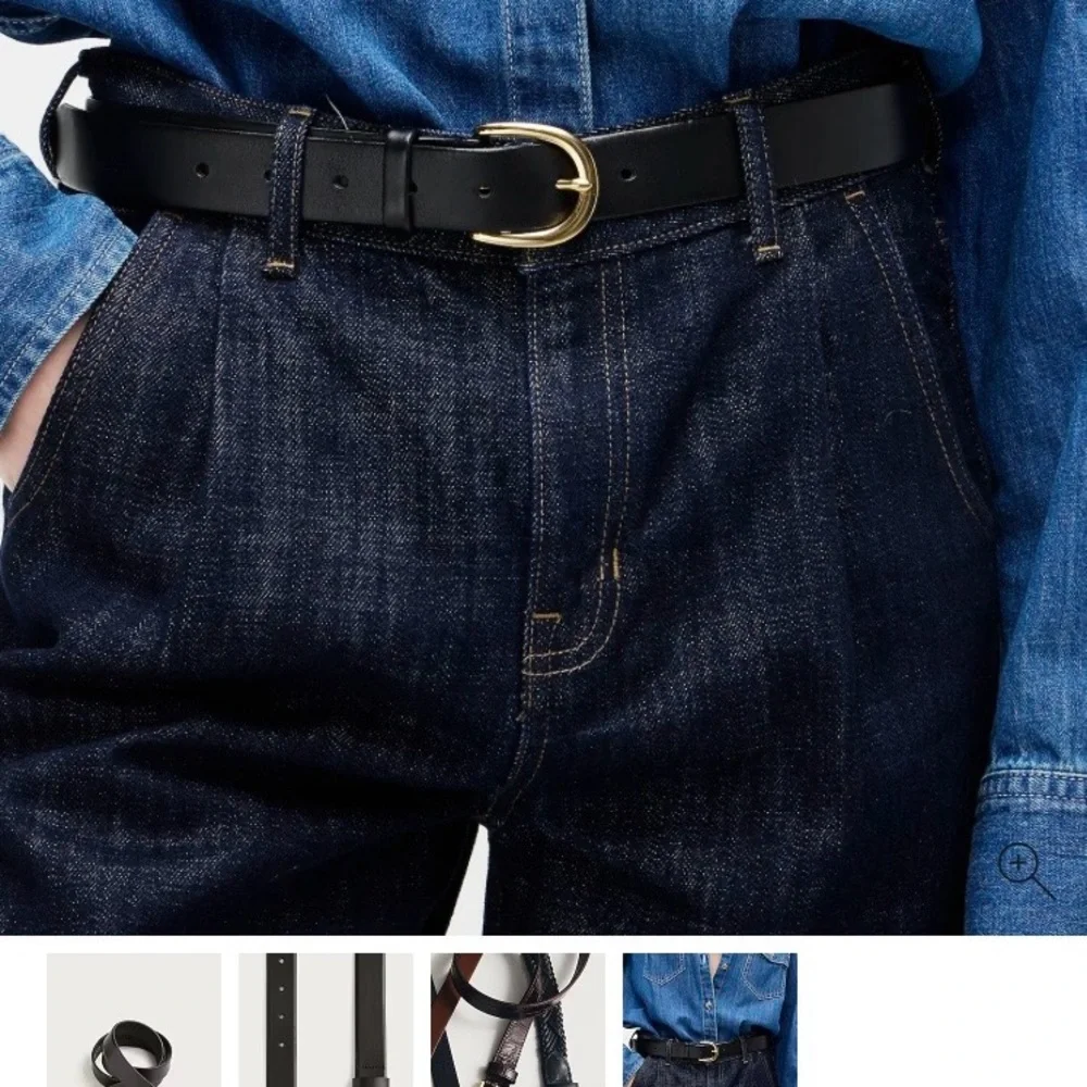 J. Crew Italian Leather Black Belt - Picture 2 of 4